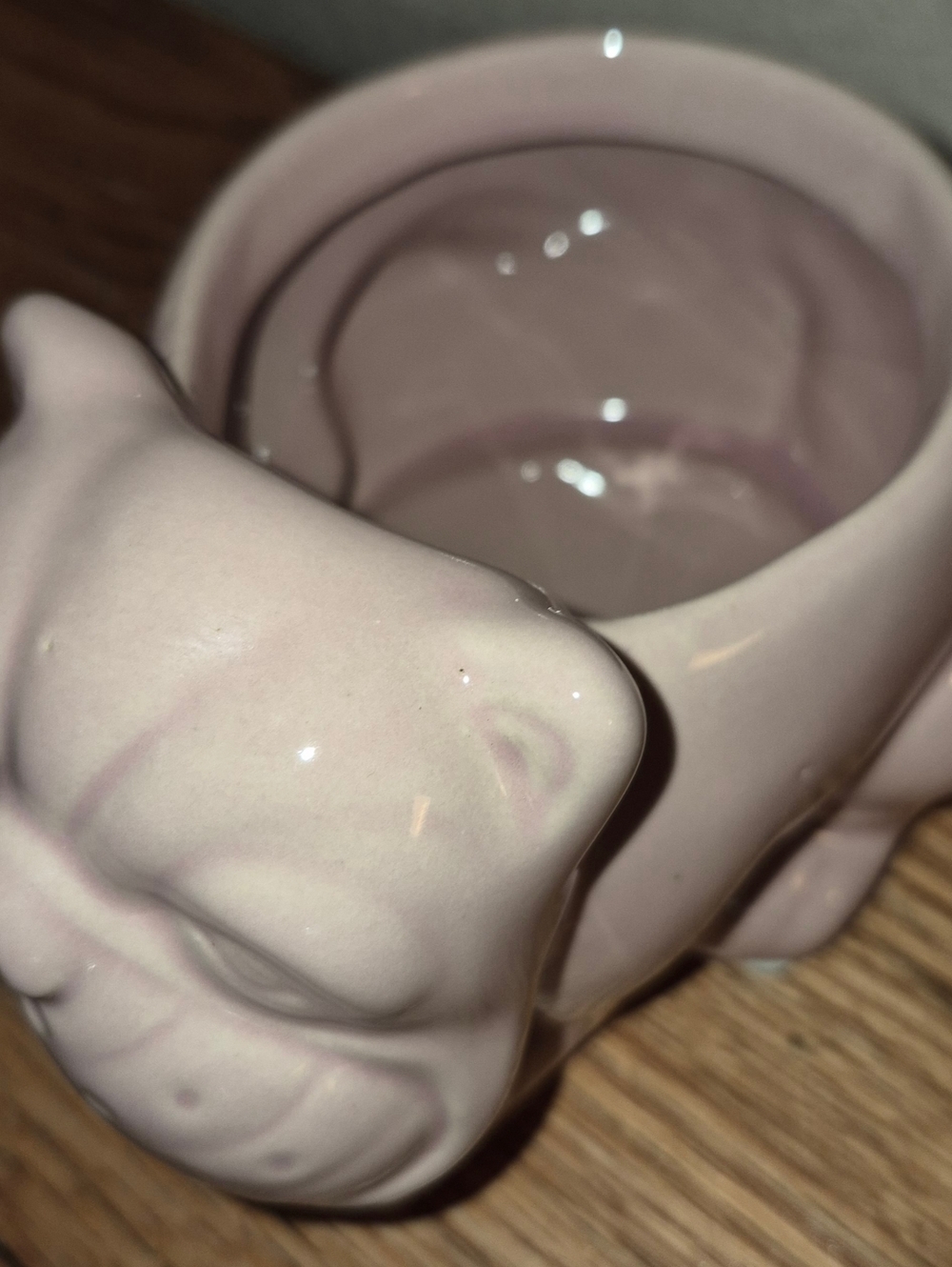 English Bulldog Planter, Light Pink - Picture 2 of 4